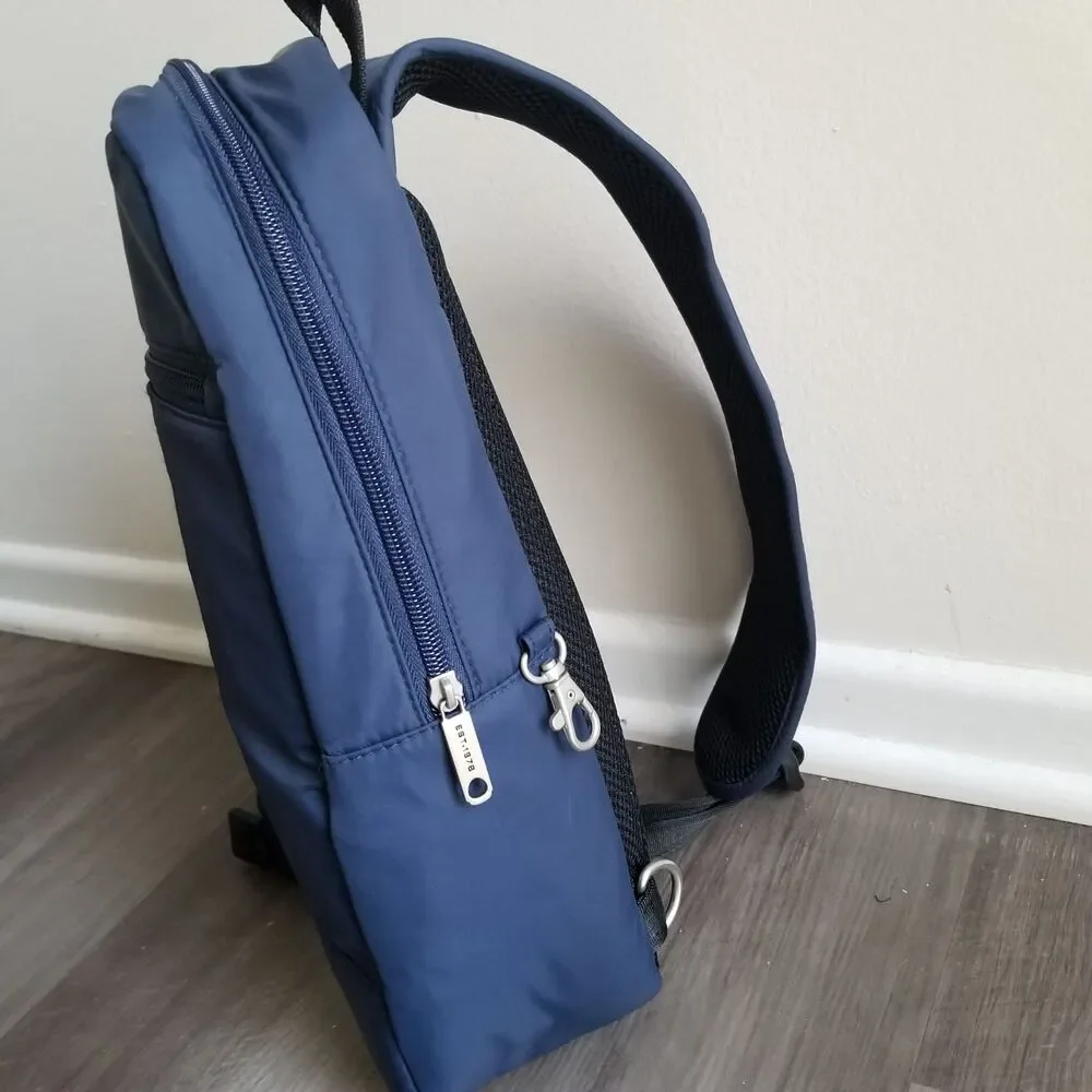 Travelon Anti Theft Slim Sling Crossbody Bag Blue/Teal - Picture 3 of 9